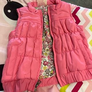 OshKosh B'gosh Pink Floral Lined Vest